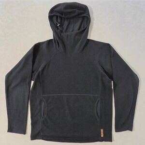 Melanzana Micro Grid Hoodie Black Sz L Fleece Pullover REPAIR